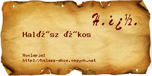 Halász Ákos névjegykártya